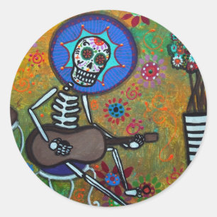 DIA DE LOS MUERTOS MUSIKERO RONDE STICKER