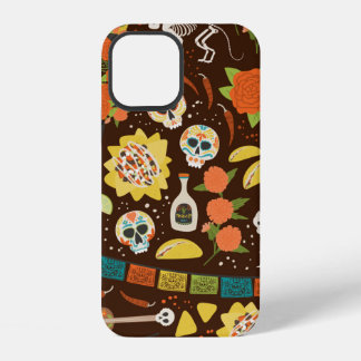 Dia De Los Muertos naadloos patroon handgetekende iPhone 12 Hoesje