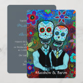 DIA DE LOS MUERTOS NOVIOS BRUILOFT KAART (Voorkant / Achterkant)