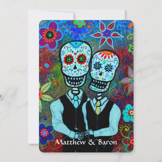 DIA DE LOS MUERTOS NOVIOS BRUILOFT KAART (Voorkant)