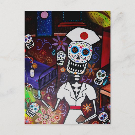 DIA DE LOS MUERTOS NURSE BRIEFKAART (Voorkant)