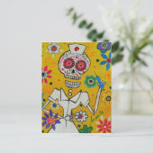 Dia de los Muertos Nurse Briefkaart (Staand voorkant)
