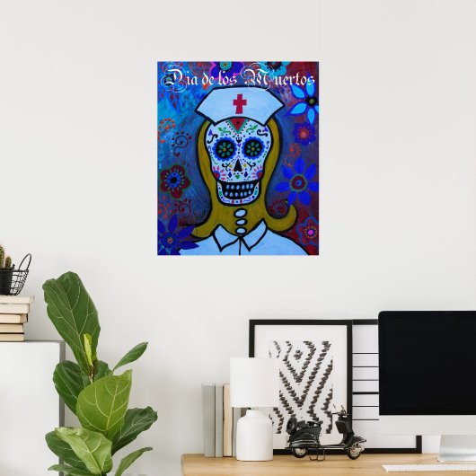 DIA DE LOS MUERTOS NURSE POSTER (Thuiskantoor)