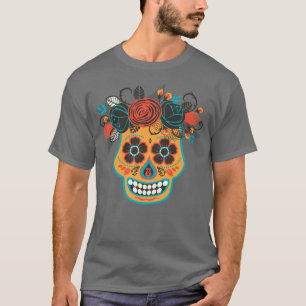 Dia de los Muertos Oranje Suikerschedel T-shirt