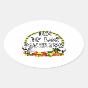 Dia De Los Muertos Ovale Sticker