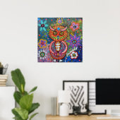 Dia de los Muertos Owl Poster (Thuiskantoor)