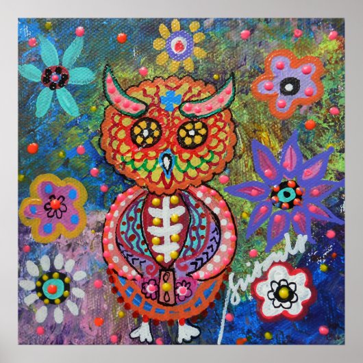 Dia de los Muertos Owl Poster (Voorkant)