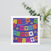 Dia De Los Muertos Papel Picado Feestdagenkaart (Staand voorkant)
