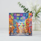 "Dia de los Muertos", Papel Picado Showcase Kaart (Staand voorkant)