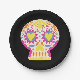 Dia de los Muertos Party Decor Zwart Papier Borden Papieren Bordje