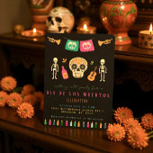 Día de los Muertos Party Invitation Kaart