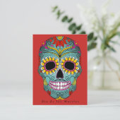 Dia de los Muertos Party Kleurrijke Suikerschedel Kaart (Staand voorkant)