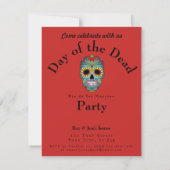 Dia de los Muertos Party Kleurrijke Suikerschedel Kaart (Achterkant)
