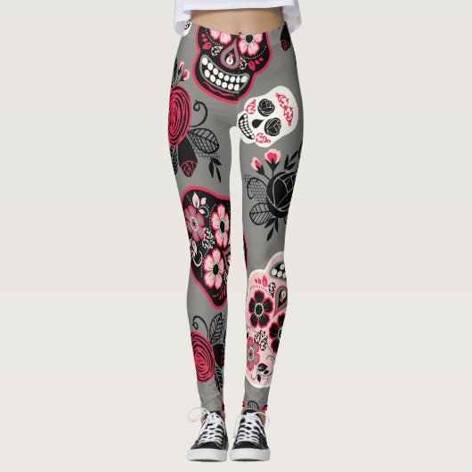 Dia de los Muertos: patroon Leggings (Voorkant)