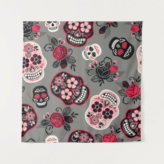 Dia de los Muertos: patroon Wandkleed (Voorkant)