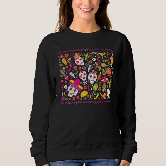 Dia de los Muertos Pattern koelt de Mexicaanse dag Trui (Voorkant)