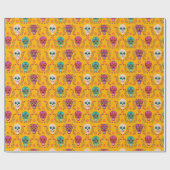 Dia de los Muertos Pattern Wrapping Paper Cadeaupapier (Vlak)