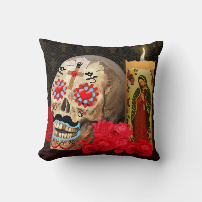 Dia de los Muertos Pillow Kussen (Voorkant)