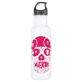Dia De Los Muertos Pink Skull Bottle Waterfles