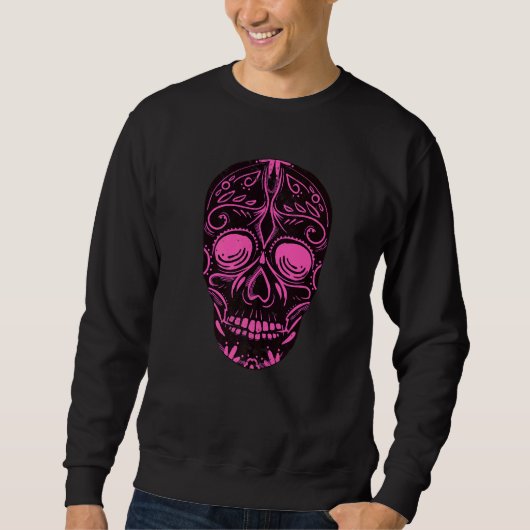 Dia De Los Muertos Pink Skull Mask Premium Trui (Voorkant)