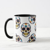 Dia De Los Muertos Pixelated Skull Pattern Mok (Links)