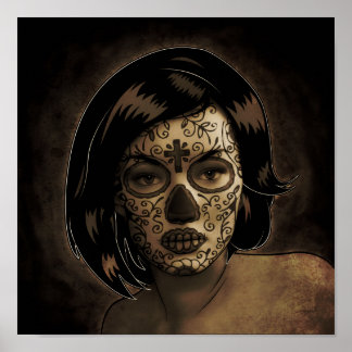 Dia De Los Muertos Portrait Poster
