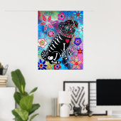 Dia de los Muertos Pug Dog Poster (Thuiskantoor)