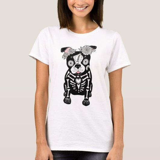 Dia de Los Muertos Puppy T-shirt (Voorkant)
