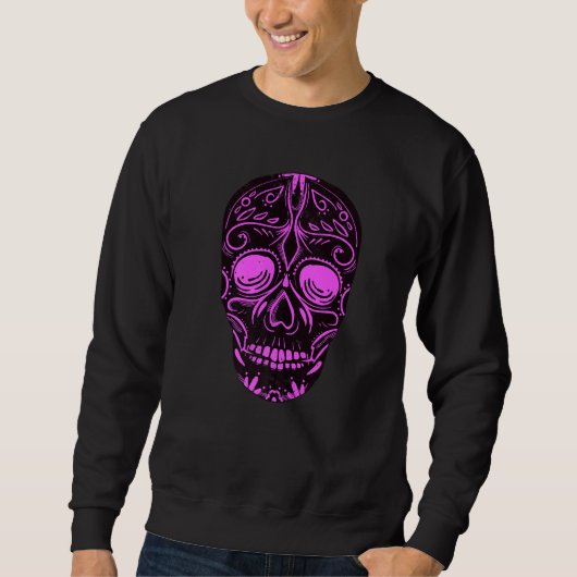 Dia De Los Muertos Purple Skull Mask Premium Trui (Voorkant)