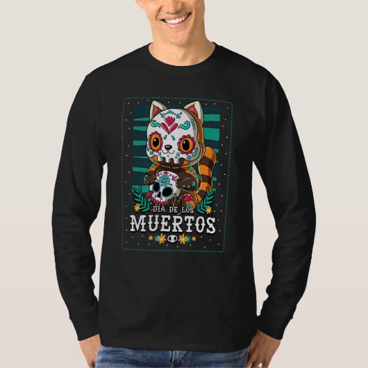 Dia De Los Muertos Red Panda T-shirt (Voorkant)