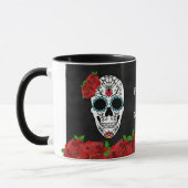 Dia De Los Muertos Red Turquoise Sugar Skull Mok (Links)