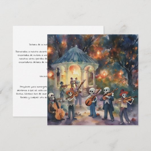 "Dia de los Muertos", ritmes van de viering Kaart (Voorkant / Achterkant)