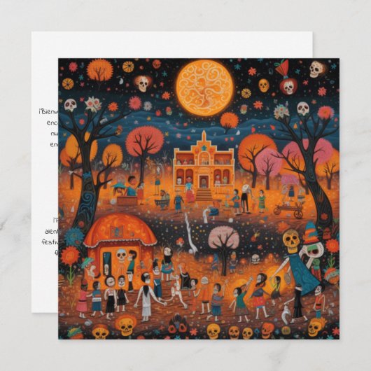 "Dia de los Muertos", ritmes van de viering Kaart (Voorkant / Achterkant)