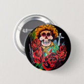 dia de los muertos ronde button 5,7 cm (Voorkant /achterkant)