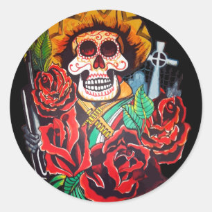 dia de los muertos ronde sticker