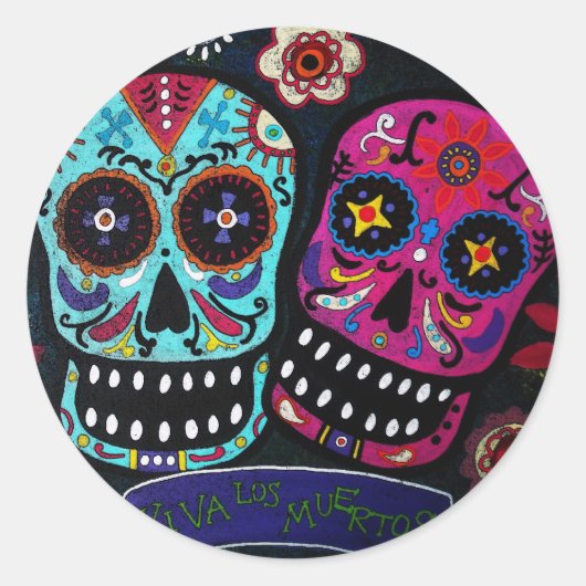DIA DE LOS MUERTOS RONDE STICKER (Voorkant)