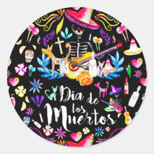 Dia De Los Muertos Ronde Sticker