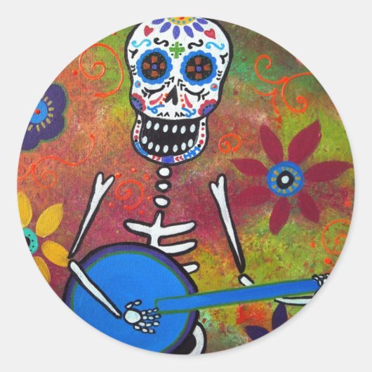 DIA DE LOS MUERTOS RONDE STICKER (Voorkant)