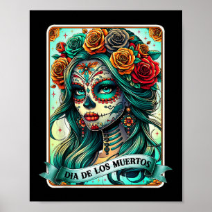 Dia de los Muertos Roos Bloemenvrouw Dag van de De Poster