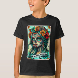 Dia de los Muertos Roos Bloemenvrouw Dag van de De T-shirt