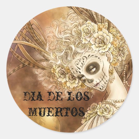 Dia de los Muertos Round Sticker (Voorkant)