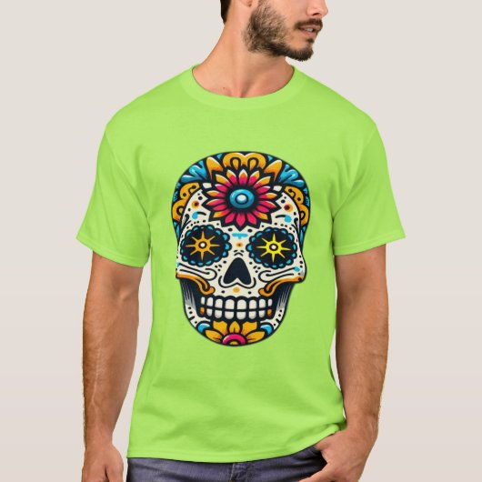 Dia de los Muertos schedel 11 T-shirt (Voorkant)