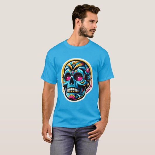 Dia de los Muertos schedel 2 T-shirt (Voorkant volledig)