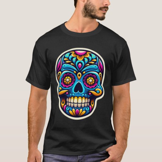 Dia de los Muertos schedel 7 T-shirt (Voorkant)