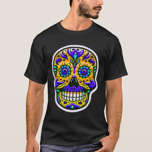 Dia de los Muertos schedel 8 T-shirt (Voorkant)