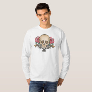 Dia de los Muertos Schedel en Pistolen   Sleeve Sh T-shirt
