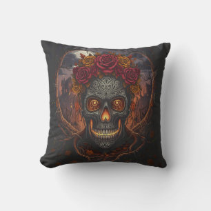 Día de los Muertos-schedel, gotische kussensloop Kussen
