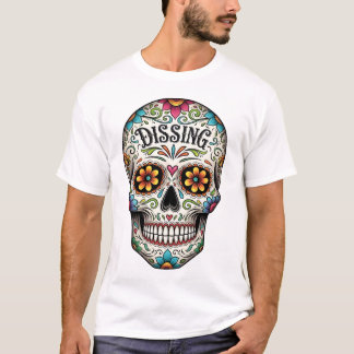 Día de los Muertos-schedel. Mexicaanse Dag van de T-shirt