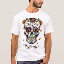 Día de los Muertos-schedel. Mexicaanse Dag van de  T-shirt