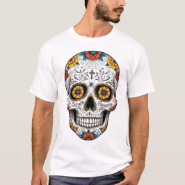 Día de los Muertos-schedel. Mexicaanse Dag van de  T-shirt